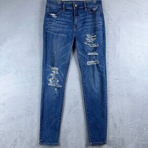 American Eagle Mid Rise Jegging Jeans Super Stretch X Womens Blue Size 10R